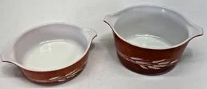 Vintage Pyrex Harvest Wheat Nesting Bowls Set of 2 473-B 471-B - Picture 1 of 13