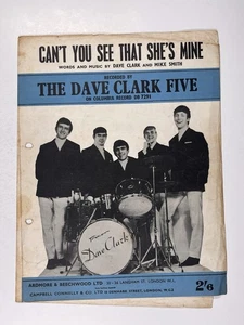 The Dave Clark Five Sheet Music 'Can't You See She's Mine' Vintage 1964 - Picture 1 of 12