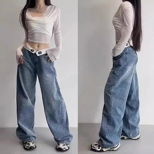 Slightly Elastic Women's Vintage Jeans Fashionable and Comfortable Fit - Picture 1 of 28