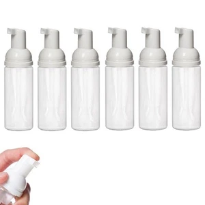 6 Pk Empty Foam Pump Bottles White Plastic Mini Hand Soap Dispenser 50ml 1.7oz - Picture 1 of 1