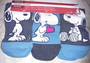 Snoopy Peanuts Socken 3er Pack Größe 35-38 - Bild 1 von 1