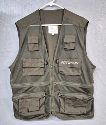Outback Vest Mens Olive Green Fishing Hiking hunting Outdoor Utility Sz: L NWOT - Image 1 of 4