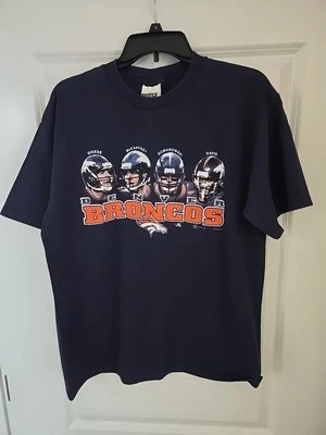 Camiseta De Colección Y2K 2001 Denver Broncos NFL Terrell Davis Heather Azul Marino Gildan Camiseta XL Foto 1 de 4