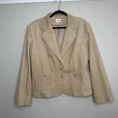 Cleo желтовато-коричневый 3 кнопки вельветовый блейзер с карманами на пуговицах - Изображение 1 из 4