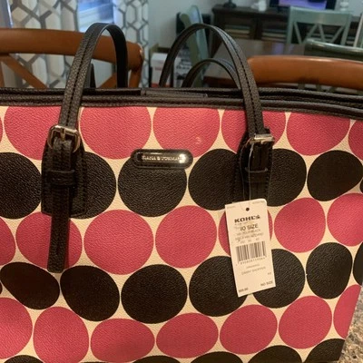 Bolso de Mano Dana Bachman Nuevo con Etiquetas Rosa Negro T9  Foto 1 de 4
