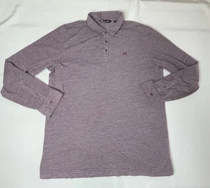 Polo TravisMathew uomo XL viola manica lunga Pima misto cotone golf casual - Foto 1 di 13