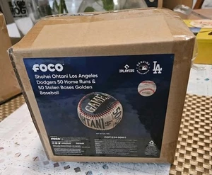 Los Angeles Dodgers Shohei Ohtani 50/50 Game/Ages FOCO /550 Golden Baseball Ball - Picture 1 of 5