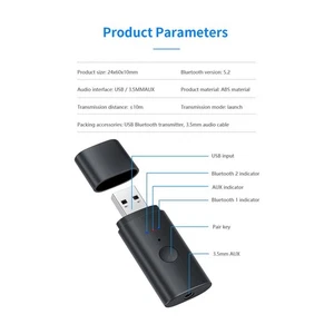 Transmetteur Bluetooth Adaptateur Audio Double Sortie BT 5.2 USB pour Enceintes PS4 - Photo 1/7