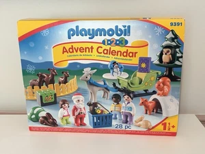 Playmobil 123 Christmas Advent Calendar 9391 Santa Forest Animal Toy Figures NEW - Picture 1 of 9