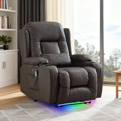 Power Lift躺椅带加热和按摩躺椅沙发客厅 — 第 1/4 张图片