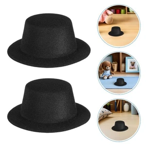 15PCS Mini Cappelli Formali: Mini Cappelli Top Nero Plastica Miniatura Bowler Tappi per - Foto 1 di 12