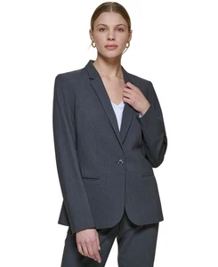 Calvin Klein Suit Separate Business One-Button Blazer Jacket Charcoal Gray 16 - Picture 1 of 9
