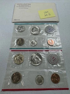 (1) 1964  US MINT SILVER P & D Set,  in all OGP,   w/ 90%  SILVER COINS,  SET 16 - Picture 1 of 8