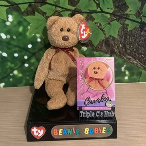 Ty Beanie Babies Curly Bear w/ Tag Cover & LE Card Retired Rare Errors (7 Total) - Picture 1 of 7