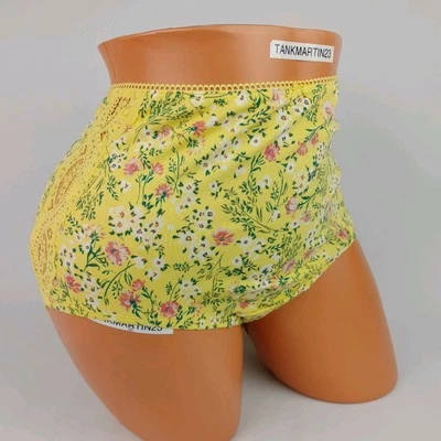 LANE BRYANT CACIQUE PLUS CALZONCILLO COMPLETO ALGODÓN 18/20 BRAGUITA AMARILLO ROSA FLORES Foto 1 de 4