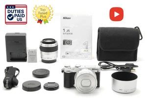 🎦 【TOP MINT w/Case】NIKON 1 J5 Silver Double Lens Kit 10-30mm 30-110mm JAPAN - Picture 1 of 11