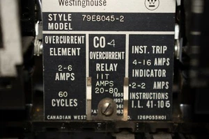 Westinghouse C0-4 overcurrent relay not tested, as is, with report of inspection - Picture 1 of 12
