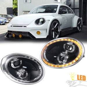 Pair LED DRL Headlights Assembly For VW Beetle 2013 2014 2015 2016 2017 - 2022 - Picture 1 of 13