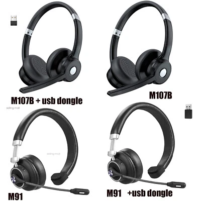 Trucker Bluetooth Headsets Wireless On-Ear Headphones with Mic & Mute Button - Image 1 of 4