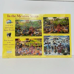 Sunsout jigsaw puzzles Set Of 4X1000 pieces No.96040 Four Seasons In The Country - Picture 1 of 9