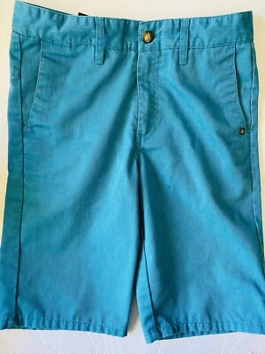 Volcom Big Youth Boys Chino Vmonty Blue Green Turquoise Shorts 28/16 - Image 1 of 4