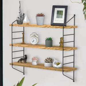Wisfor 3Tier Wall Floating Shelf Unit Adjustable Bookshelves Display Living Room - Picture 1 of 12