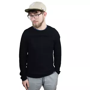 Patagonia Capilene Air Crew Merino Wool Pullover Crewneck Shirt Mens Small Black - Picture 1 of 7