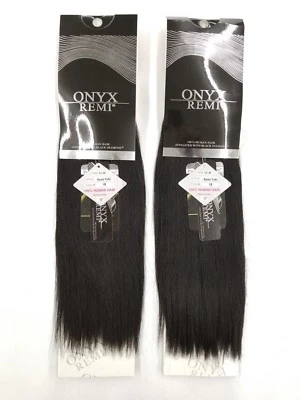 2 paquetes ONYX REMI Black Diamond 100 % extensión de cabello humano 12"-off negro Foto 1 de 4