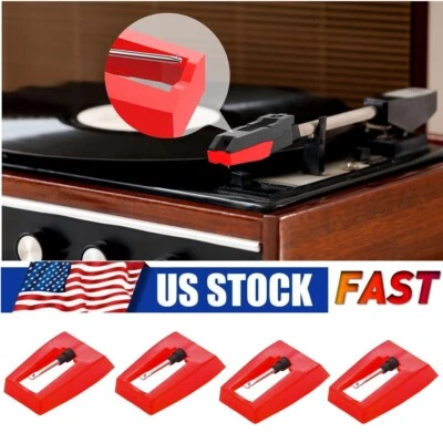 4 agujas de cartucho de vinilo de repuesto de diamante para fonógrafo Crosley Foto 1 de 4