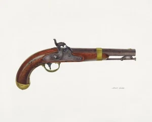 Pistole 1941 von Albert Rudin Giclée Druck einer Vintage Western Zeichnung - Bild 1 von 3