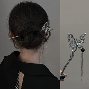Ancient Style Butterfly Tassel Hair Stick Chinese Cheongsam Hair Accessories - Picture 1 of 18
