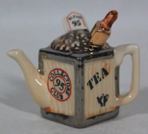 EXTREMELY RARE! 1995 CARDEW COLLECTOR CLUB TINY TEA SCOOP TEAPOT 2" TALL NEW - Picture 1 of 5