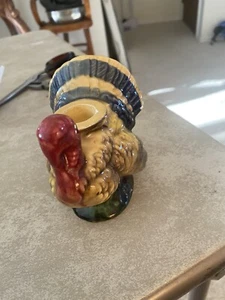 Vintage Hand Painted Ceramic Porcelain Napcoware Turkey Candlestick Holder - Picture 1 of 5