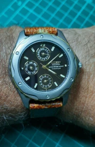 Citizen Attesa Eco Drive Titanium W.R. 10Bar Watch Japan 8625-H01261 TA - Picture 1 of 6