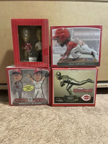 Cincinnati reds bobblehead(s) - Dual Homer Bailey, Billy Hamilton, Joe Nuxhall Cover