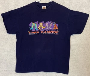 Vintage 1994 Line Dancin Botas Vaqueras Rodeo Punto Único Camiseta Talla XL - Imagen 1 de 6