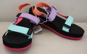 The Children's Place Youth Girls Sz 4 Multicolor Colorblock Webbed Sandals - Picture 1 of 6