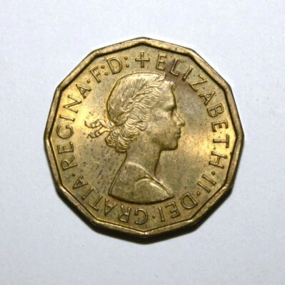 S2 - Great Britain 3 Pence 1963 Brilliant Unc. Nickel-Brass Coin - Elizabeth II - Image 1 of 2