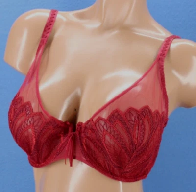 Sujetador Maison Lejaby 16533 Vintage Lápiz Labial Sin Forro Cobertura Completa Talla 34E #D2662 Foto 1 de 4