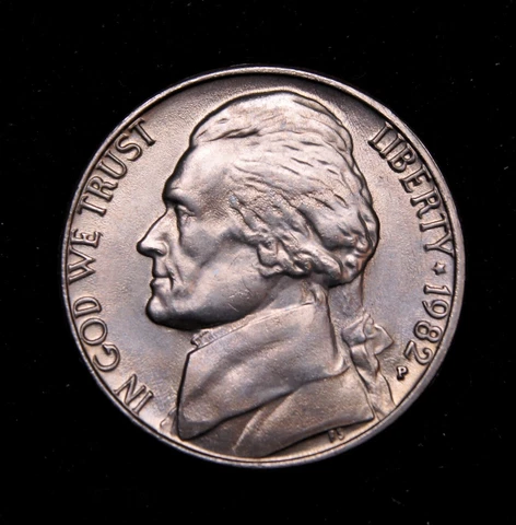 1982 Jefferson Nickel  BU+++++ Steps Cover