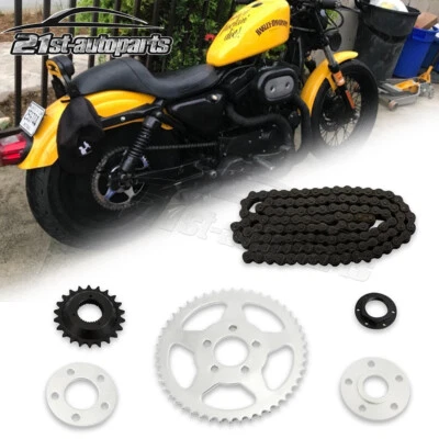 Rear Chain Drive Conversion Sprocket Set Fit Harley Sportster XL 883 1200 2004+ - Imagem 1 de 4