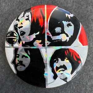 Vintage 1970s-80s THE BEATLES prismatic foil pin Let It Be badge 1" prism button - Bild 1 von 3