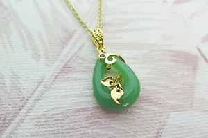 Fortune Jade Tear Crystal Pendant Necklace - Picture 1 of 1