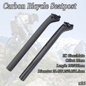 Carbon Bicycle Seatpost Offset Seat Post 3K Matte/Glossy MTB Road Bike Seat Tube - Picture 1 of 11