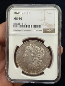 1878 8FT $1 Morgan Silver Dollar ✨ Graded MS 60 by NGC - Picture 1 of 2