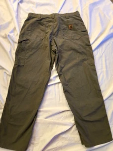 MENS 38 x 30 - Carhartt Duck Work Pants Green 03-5 - Picture 1 of 10