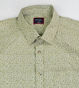 Untuckit Size XL Men Sage White Floral Short Sleeve Logo Tag Cotton Pocket Shirt - Picture 1 of 10