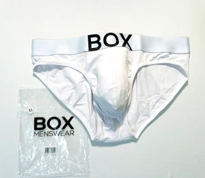 BOX Menswear - Size XL - Low Rise Cotton Brief with Roomy Pouch - White/Black - Picture 1 of 14