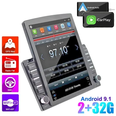 9.7" 2Din Car Stereo Radio GPS Navigation Carplay WiFi FM 2+32GB Android 9.1 * - Image 1 of 4