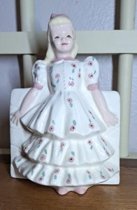 Firenze statuine bambina vaso vestito rosa 6" statuina vintage Pasadena anni 50 ca - Foto 1 di 6